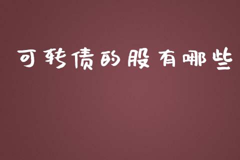 可转债的股有哪些_https://cj002.lansai.wang_理财问答_第1张