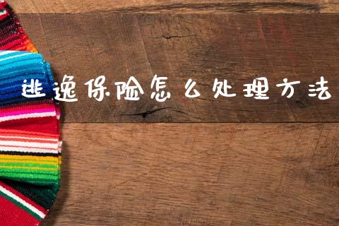 逃逸保险怎么处理方法_https://cj002.lansai.wang_保险问答_第1张