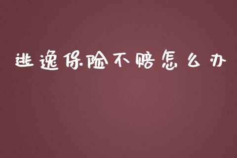 逃逸保险不赔怎么办_https://cj002.lansai.wang_保险问答_第1张