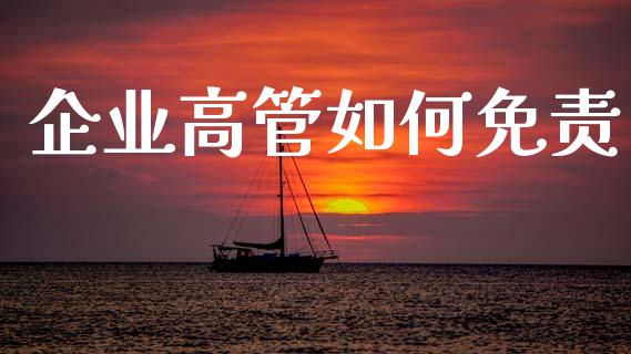 企业高管如何免责_https://cj002.lansai.wang_期货问答_第1张