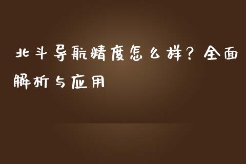 北斗导航精度怎么样？全面解析与应用_https://cj002.lansai.wang_保险问答_第1张