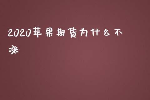 2020苹果期货为什么不涨_https://cj002.lansai.wang_财经问答_第1张