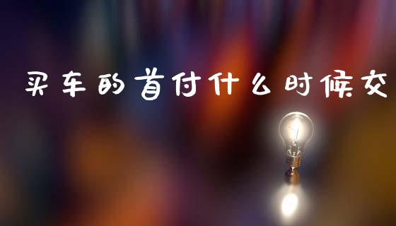 买车的首付什么时候交_https://cj002.lansai.wang_理财问答_第1张