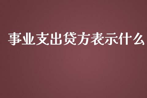 事业支出贷方表示什么_https://cj002.lansai.wang_会计问答_第1张