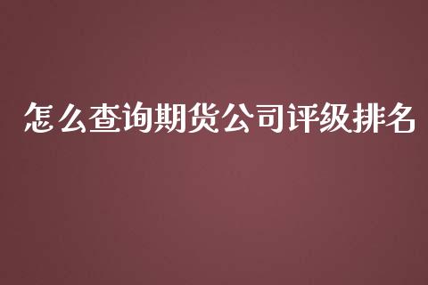 怎么查询期货公司评级排名_https://cj002.lansai.wang_股市问答_第1张