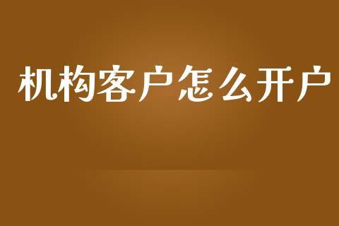 机构客户怎么开户_https://cj002.lansai.wang_期货问答_第1张