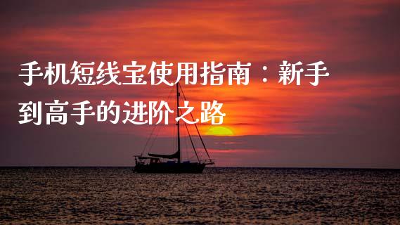 手机短线宝使用指南：新手到高手的进阶之路_https://cj002.lansai.wang_期货问答_第1张