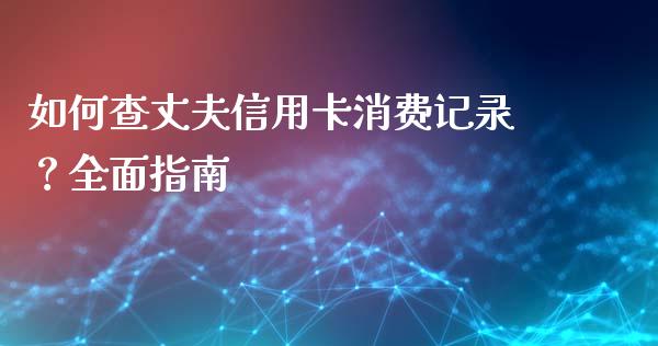 如何查丈夫信用卡消费记录？全面指南_https://cj002.lansai.wang_会计问答_第1张