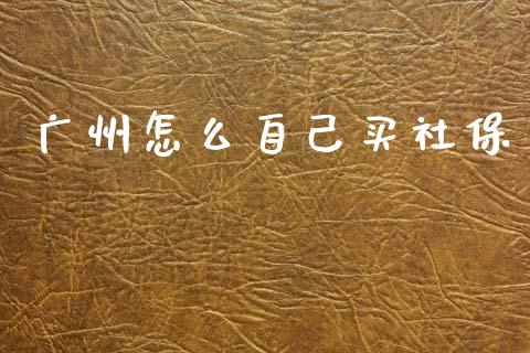 广州怎么自己买社保_https://cj002.lansai.wang_保险问答_第1张