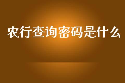 农行查询密码是什么_https://cj002.lansai.wang_金融问答_第1张