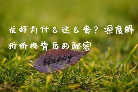 龙虾为什么这么贵？深度解析价格背后的秘密_https://cj002.lansai.wang_保险问答_第1张