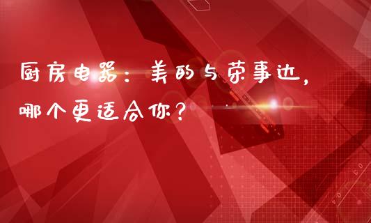 厨房电器：美的与荣事达，哪个更适合你？_https://cj002.lansai.wang_财经问答_第1张