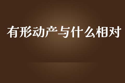 有形动产与什么相对_https://cj002.lansai.wang_会计问答_第1张