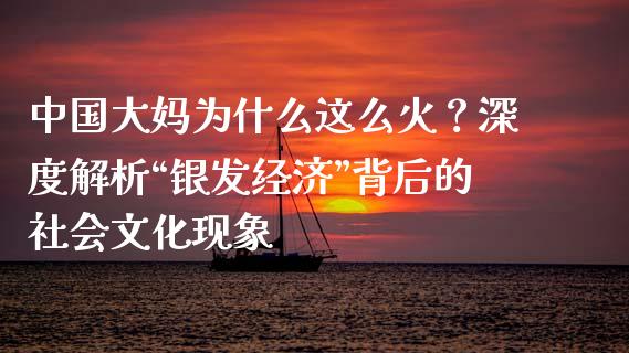 中国大妈为什么这么火？深度解析“银发经济”背后的社会文化现象_https://cj002.lansai.wang_财经问答_第1张