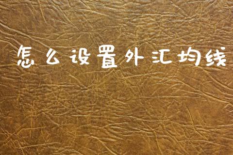 怎么设置外汇均线_https://cj002.lansai.wang_财经问答_第1张