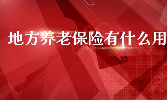 地方养老保险有什么用_https://cj002.lansai.wang_财经百问_第1张