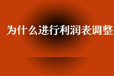 为什么进行利润表调整_https://cj002.lansai.wang_会计问答_第1张