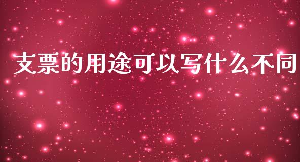 支票的用途可以写什么不同_https://cj002.lansai.wang_会计问答_第1张