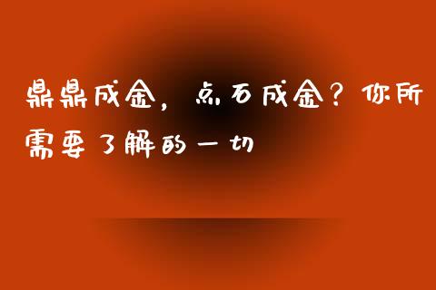 鼎鼎成金，点石成金？你所需要了解的一切_https://cj002.lansai.wang_期货问答_第1张