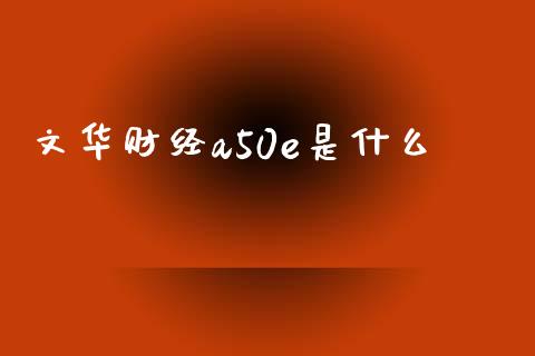 文华财经a50e是什么_财经问答_第1张_财经百问网 文华财经a50e是什么_https://cj002.lansai.wang_财经问答_第1张