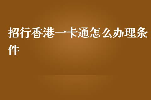 招行香港一卡通怎么办理条件_https://cj002.lansai.wang_金融问答_第1张