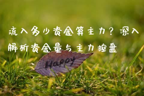流入多少资金算主力？深入解析资金量与主力控盘_https://cj002.lansai.wang_理财问答_第1张