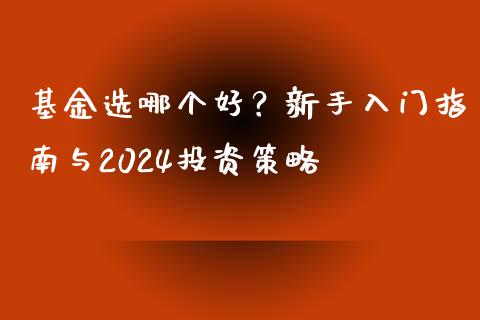 基金选哪个好?新手入门指南与2024投资策略_股市问答_第1张_财经百问网 基金选哪个好?新手入门指南与2024投资策略_https://cj002.lansai.wang_股市问答_第1张