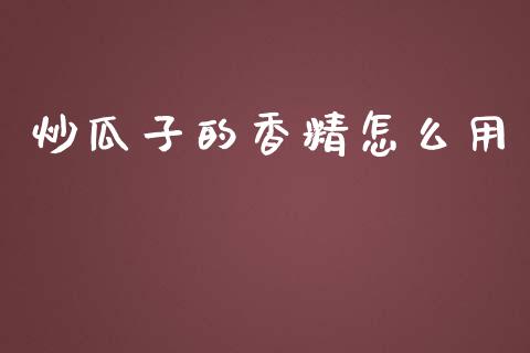 炒瓜子的香精怎么用_https://cj002.lansai.wang_期货问答_第1张