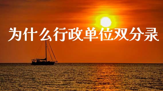 为什么行政单位双分录_https://cj002.lansai.wang_会计问答_第1张