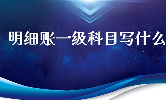 明细账一级科目写什么_https://cj002.lansai.wang_会计问答_第1张