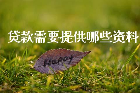 贷款需要提供哪些资料_https://cj002.lansai.wang_理财问答_第1张