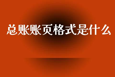 总账账页格式是什么_https://cj002.lansai.wang_会计问答_第1张