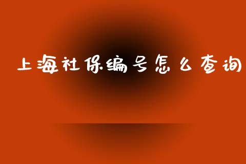 上海社保编号怎么查询_https://cj002.lansai.wang_保险问答_第1张