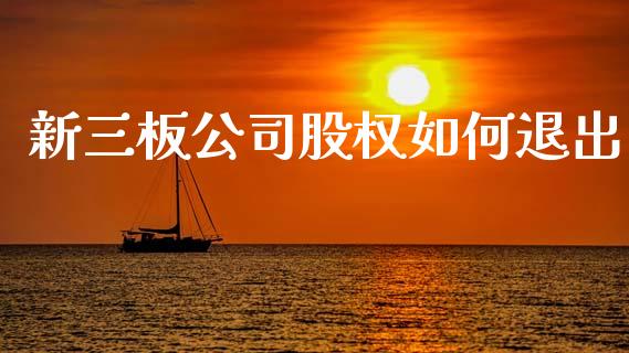 新三板公司股权如何退出_https://cj002.lansai.wang_财经问答_第1张