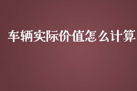 车辆实际价值怎么计算_https://cj002.lansai.wang_保险问答_第1张