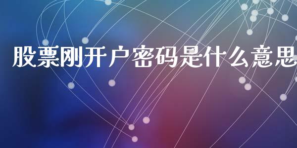股票刚开户密码是什么意思_https://cj002.lansai.wang_理财问答_第1张