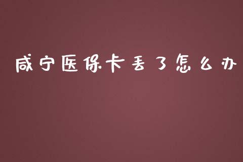 咸宁医保卡丢了怎么办_https://cj002.lansai.wang_保险问答_第1张