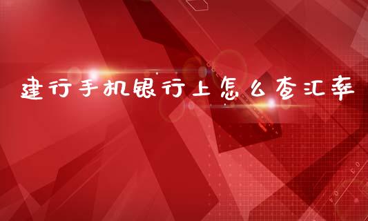 建行手机银行上怎么查汇率_https://cj002.lansai.wang_财经问答_第1张