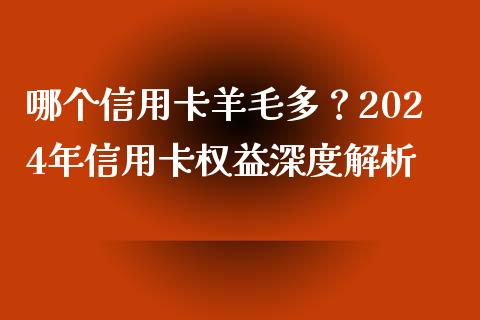 哪个信用卡羊毛多？2024年信用卡权益深度解析_https://cj002.lansai.wang_股市问答_第1张