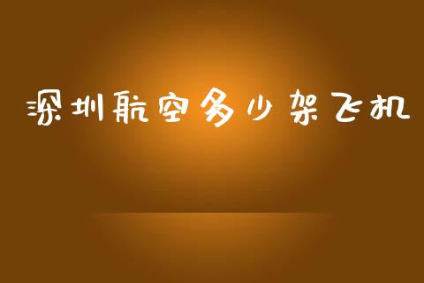 深圳航空多少架飞机_https://cj002.lansai.wang_财经问答_第1张
