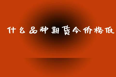 什么品种期货今价格低_https://cj002.lansai.wang_期货问答_第1张