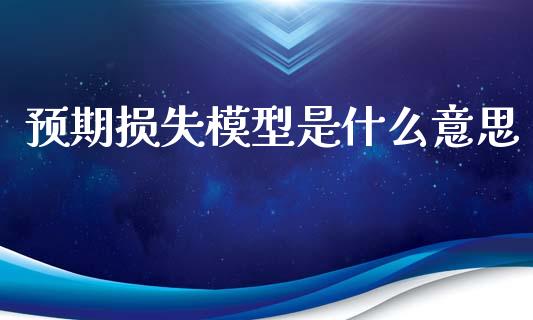 预期损失模型是什么意思_https://cj002.lansai.wang_会计问答_第1张
