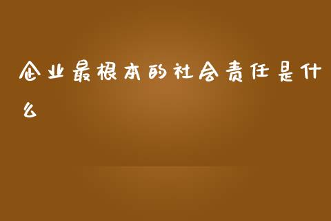 企业最根本的社会责任是什么_https://cj002.lansai.wang_股市问答_第1张