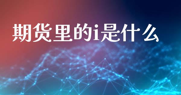 期货里的i是什么_https://cj002.lansai.wang_会计问答_第1张