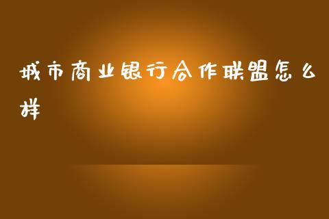 城市商业银行合作联盟怎么样_https://cj002.lansai.wang_期货问答_第1张