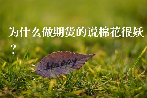 为什么做期货的说棉花很妖？_https://cj002.lansai.wang_财经问答_第1张