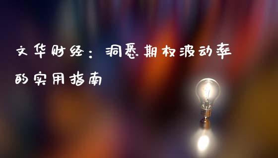 文华财经：洞悉期权波动率的实用指南_https://cj002.lansai.wang_财经问答_第1张