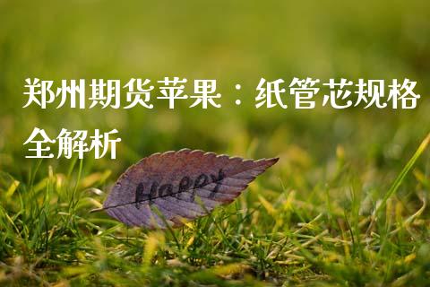 郑州期货苹果：纸管芯规格全解析_https://cj002.lansai.wang_财经百问_第1张