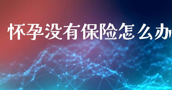 怀孕没有保险怎么办_https://cj002.lansai.wang_保险问答_第1张
