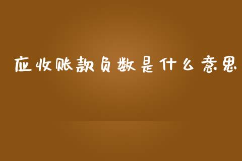 应收账款负数是什么意思_https://cj002.lansai.wang_会计问答_第1张